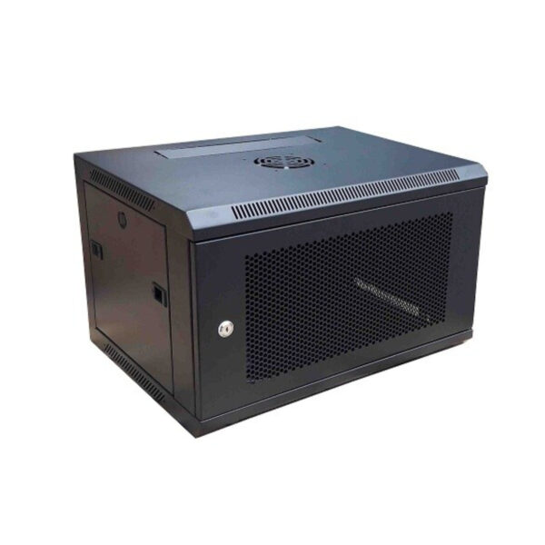 Rack 9U, DataLink, 540×450 mm, montare pe perete, asamblat, negru, usa perforata