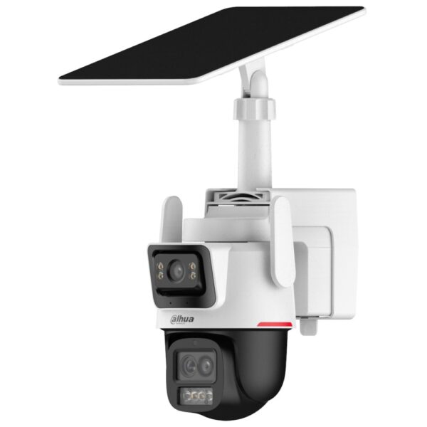 Camera IP Dahua WizColor IPC-PTS2649C-3E3Z-4GB20-3684/0280B-PRO, 3MP+3MP, lentila 3.3-12mm, IR 30m, 4G, panou solar, auto tracking, microfon, difuzor